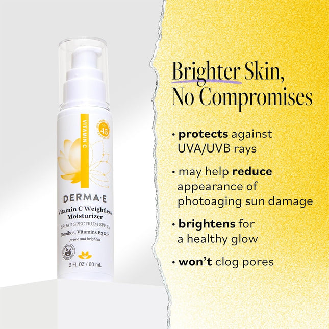 Derma E Vitamin C Weightless Moisturizer SPF 45 Ã¢ÂÂ Skin Brightening Face Cre