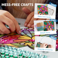 Klever Kits 4PCS Window Art Suncatcher Kits, Fun Gem Painting Kits, Diamond Art and Crafts for Boys Girls, Great Crafts Gift for Kids Birthdays