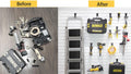 Slatwall Hooks 14 Pack, Heavy Duty Garage Wall Organizer, Multi-Size Hanging Hooks Compatible with Proslat, StoreWALL and HandiWall Slatwall Hooks