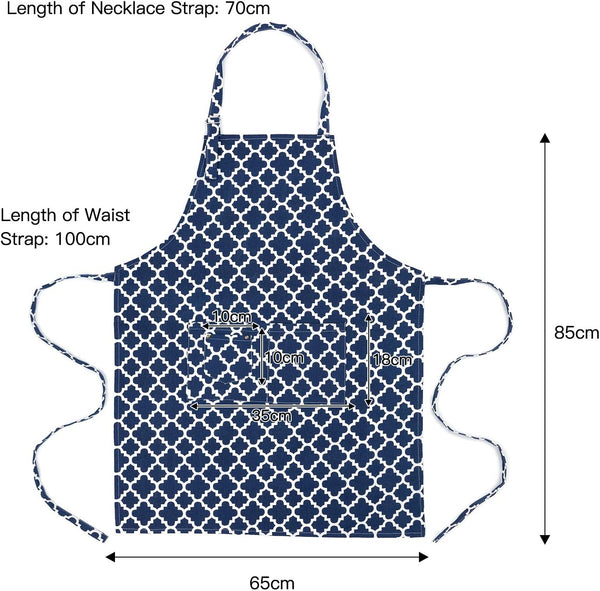 LessMo Kitchen Cooking Aprons with 3 Pockets for Men Women - Cotton Adjustable Professional Grade Chef Apron for Kitchen, BBQ & Grill (Light Gray)