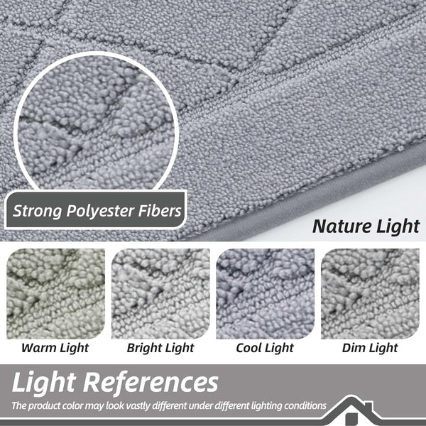 BEQHAUSE Dirt Trapper Door Mat 20" x 32", Doormat Non-Slip, Grey | Entryway Rugs Washable, Dog Door Mat Stain Resistant and Absorbent Welcome