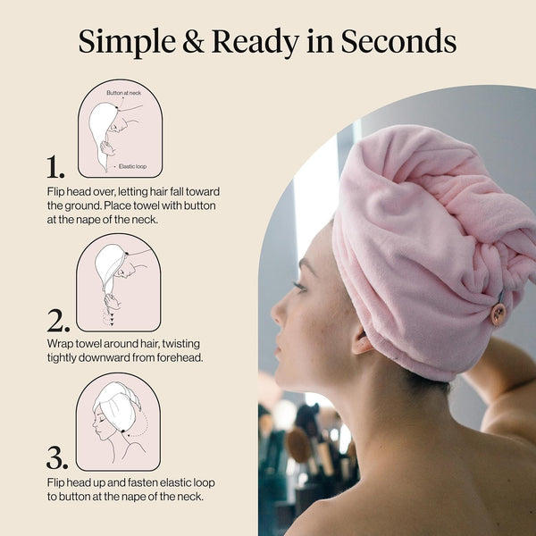 Kitsch Microfiber Hair Towel Wrap for Women - Pink Pink 1 Count