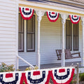 6 PCS 4th of July Decorations Outdoor, 1.5 x 3 FT American Flag Banner, Patriotic Bunting USA Pleated Fan Flags US Half Fan Flag Independence Day