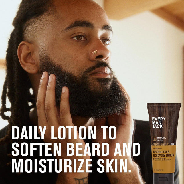 Every Man Jack Beard + Face Recovery Lotion-Moisturizes Relieves Dry Skin and Be
