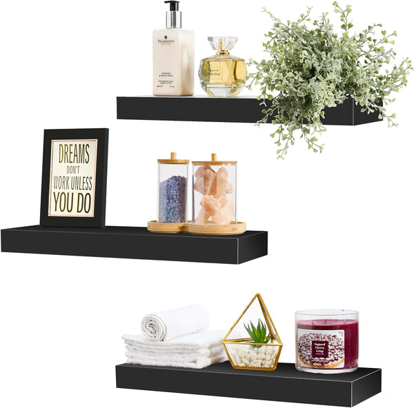 Sorbus Floating Shelves for Wall, Bathroom Shelves Wall Mounted for Kitchen, Bedroom, Bathroom Storage over Toilet, Hanging Book Shelf for Wall