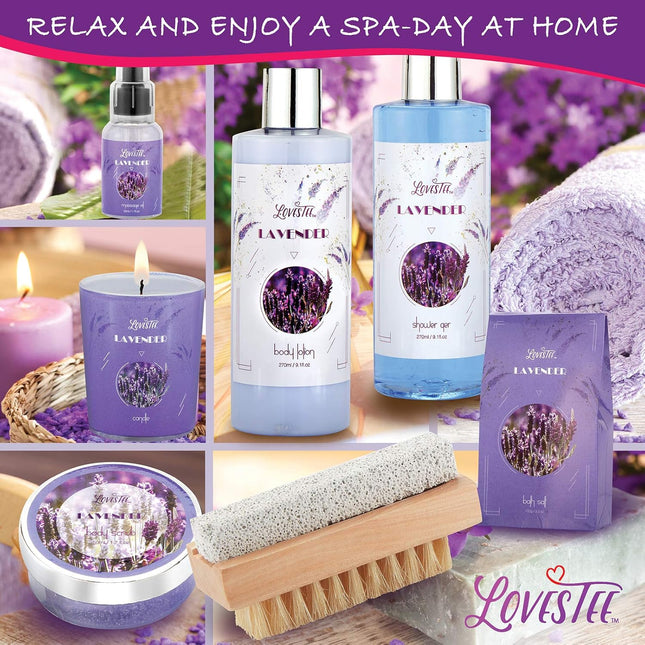 Monthers Day Gifts, Relaxing Lavender Spa Gift Baskets for Wome Birthday, Bath a