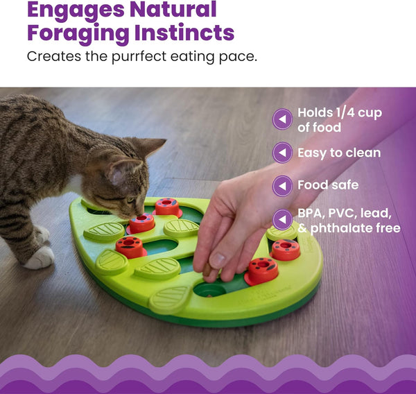 Catstages Nina Ottosson Buggin’ Out Puzzle & Play Cat Puzzle Feeder – Interactive Treat Game for Indoor Cats, Level 2 Slow Feeder Enrichment Toy,