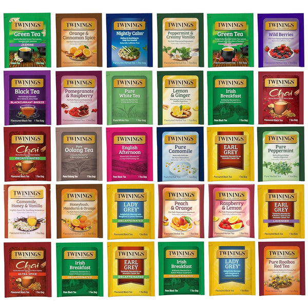 Twinings Tea Bags Sampler Assortment Variety Pack (30 Count) 30 Different Flavors for Tea Lovers: Her, Him, Women, Men, Couples, Family, Friends,