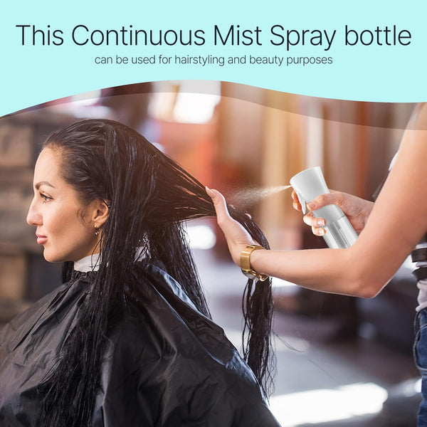 Beautifybeauties Spray Bottle for Hair Ã¢ÂÂ Continuous Mister Spray Bottle for Hairstyling, Cleaning, Plants, Pets, Barbers, Salons, Essential Oil