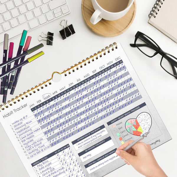 Habit Tracker Is a Great Productivity Tools Used as Habit Tracker Journal Workout Calendar, Habit Tracker Planner Goal Journal, Habit Tracker