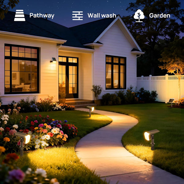 Linkind Solar Spot Lights Outdoor, 60 Leds Solar Landscape Lights with 30% Conversion Rate and Waterproof IP67, Ideal for Outside, Garden, Yard,
