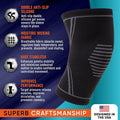 Knee Brace for Pain Relief - 2 Pack Knee Compression Sleeves for Men and Women - Support for Weightlifting, Gym, Workout, Volleyball - Meniscus