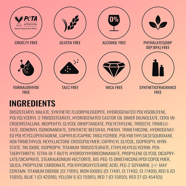 Oulac Light Pink Lipstick for Women with Metallic 3D Shine Lightweight Hydrating Formula, High Impact Lip Color, Vegan Beauty, Full Coverage Lip