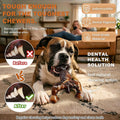 MOXIKIA Heavy Duty Dog Chew Toy for Aggressive Chewers, Medium Large Breed | Durable Bacon Flavored Bone, Tough Nylon, Keep Busy