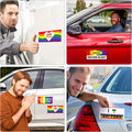 10 Pcs Magnetic Bumper Decals Funny Bumper Stickers Rainbow Car Decals Prank Car Stickers Gay Pride Magnets for Vehicles Truck Car Refrigerator