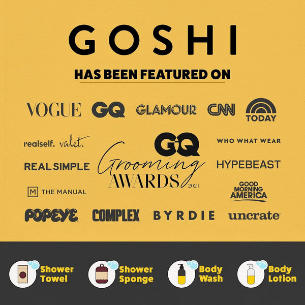 GOSHI Exfoliating Shower Sponge - Rip-Resistant, Rapid-Drying Exfoliating Bath Sponge for All Skin Types - Brick Red - Made in Japan |