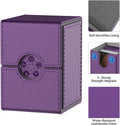 Purple Deck Box for MTG Cards, Trading Card Storage Box with 2 Dividers per Holder, Holds up to 110 Cards