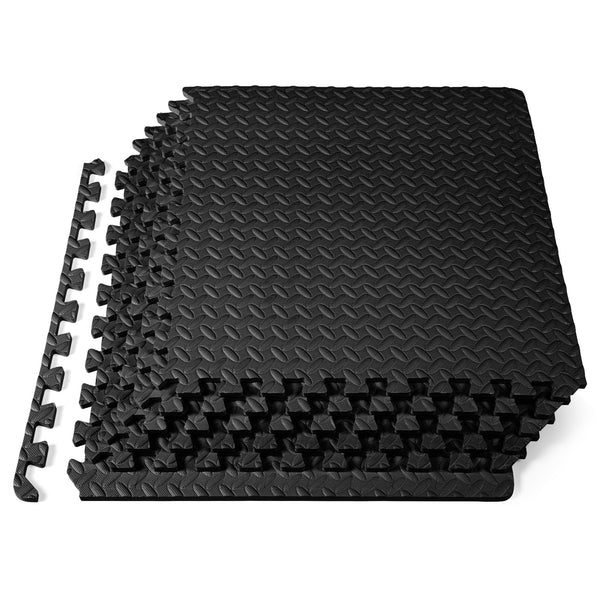 ProsourceFit Exercise Puzzle Mat ½-inch, EVA Interlocking Foam Floor Tiles for Home Gym, Workout Equipment, Kids Play Areas, Black, 24 SQ FT - 6