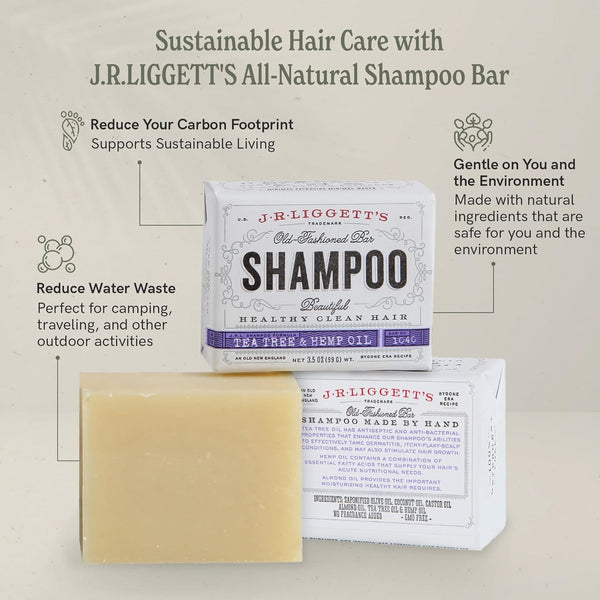 JÃÂ·RÃÂ·LIGGETT'S All-Natural Shampoo Bar, Moisturizing Formula - Supports Strong and Healthy Hair - Nourish Follicles with Antioxidants and