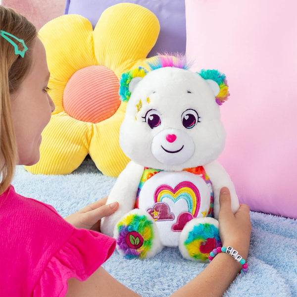 Care Bears Medium Plush - True Friend Bear - Perfect Stuffed Animal Holiday, Birthday Gift, Super Soft and Cuddly – Good for Girls and Boys,