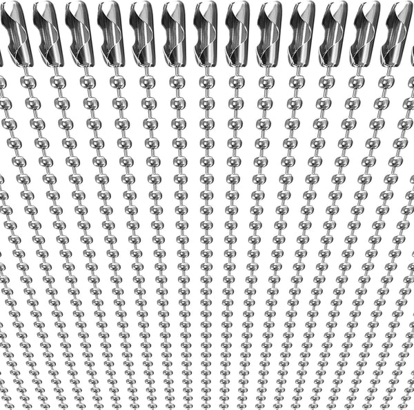 50-Pack Dog Tag Chain Ball Chain Necklace Bulk, Beaded Necklace Chains for Jewelry Making DIY Crafts, Military Blank Dog Tag Necklace for Men,