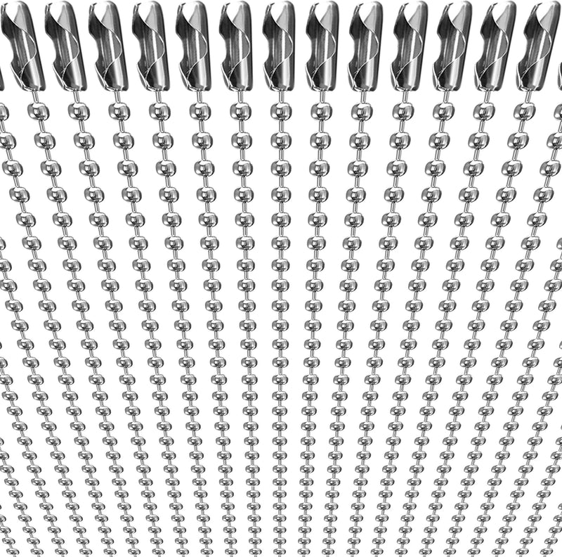 50-Pack Dog Tag Chain Ball Chain Necklace Bulk, Beaded Necklace Chains for Jewelry Making DIY Crafts, Military Blank Dog Tag Necklace for Men,