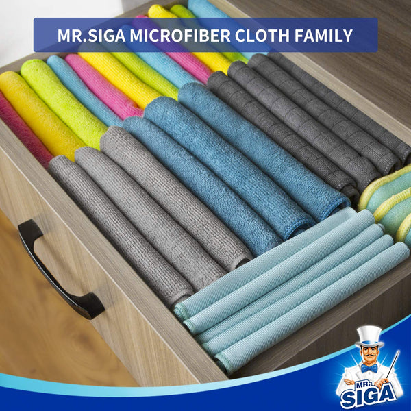 MR.SIGA Microfiber Cleaning Cloth,Pack of 12,Size:12.6" X 12.6