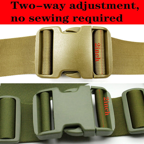 2 Inch Belt Buckle Clip, 2 Pack Quick Side Release Buckles Extra Thick Dual Adjustable Heavy Duty Plastic Buckle Replacement for 2''(50mm) Nylon