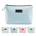 MAANGE Cosmetic Bags for Women Small Makeup Bag for Purse Pu Leather Makeup Pouch Travel Makeup Bag with Zipper Make Up Bag for Travelling Blue