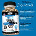 Kaya Naturals - Sleep Support Formula with Melatonin - Aid Support Vitamin Supplement - Sleep Stress and Mood Support - L-Tryptophan, Passion