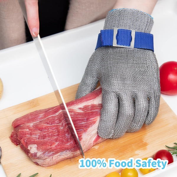 ARCLIBER Level 9 Cut Resistant Glove Stainless Steel Wire Metal Mesh Butcher Glove for Meat Cutting Oyster Shucking Chopping and Peeling Small