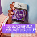 OLLY Sleep Gummy, 3 Mg Melatonin, L-Theanine, Chamomile, Lemon Balm, Sleep Aid, Blackberry, 50 Count