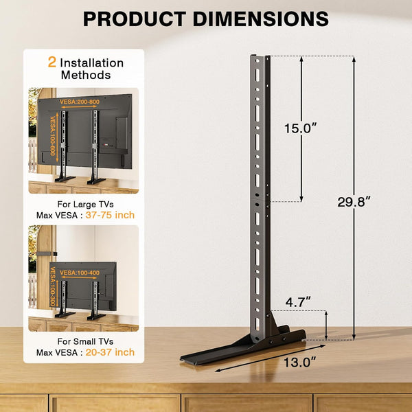 TAVR Universal Table Top TV Stand Base TV Legs for Most 22 32 37 40 42 47 50 55 65 LCD LED Plasma Flat Screen Tvs, Height Adjustable Leg TV