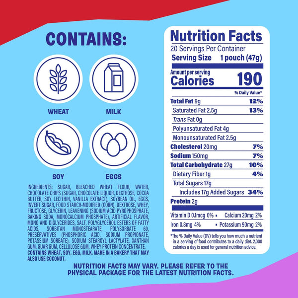 (Value Pack) Little Bites Chocolate Chip Muffins, 20 individual packs, (4 ct each), Mini Muffins, 33 oz Multipack Chocolate 132 Ounce (Pack of 20)