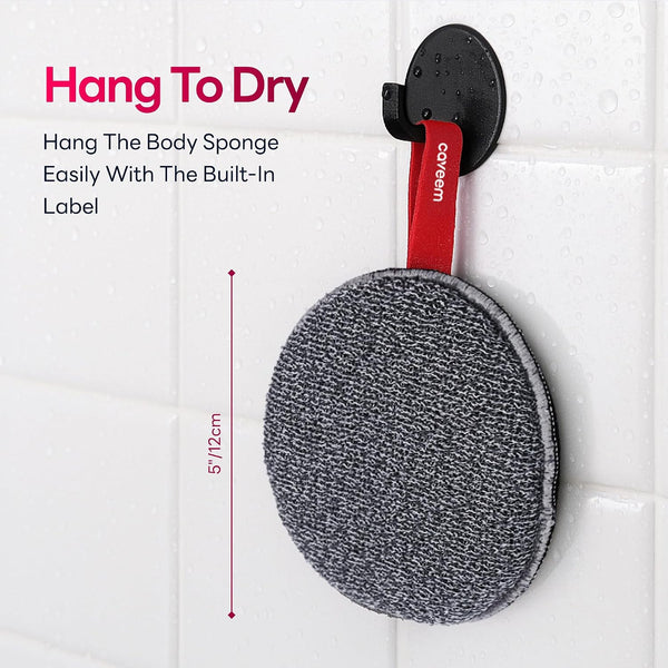 Caveem Exfoliating Body Scrubber, Bath and Body Scrub Buffer, Body Exfoliator for Remove Dead Skin, Gentle and Rough Lightweight Sponge for Shower