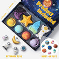 Space Bath Bombs for Kids with Surprise Inside, 8 Pack Kids Galaxy Bath Bombs with Space Toys for Toddler Boys Girls Handemade Rainbow Bubble Bath