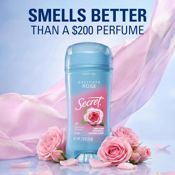 Secret Fresh Antiperspirant Deodorant for Women, 72Hr Breathable Sweat & Odor Protection, Instant Freshness & Gentle, PH Balancing Minerals, Clear