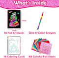 FUNNYB&G Foil Art Craft Kit for Girls 4-10 Years Old: Mess-Free & No-Glue, Create 16 Sparkly Princess Unicorn Pictures – Perfect Travel Toy &