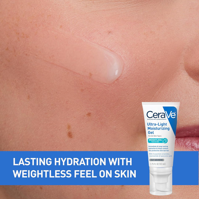 Cerave Ultra-Light Moisturizing Gel, Hydrating Gel Face Moisturizer with Ceramid