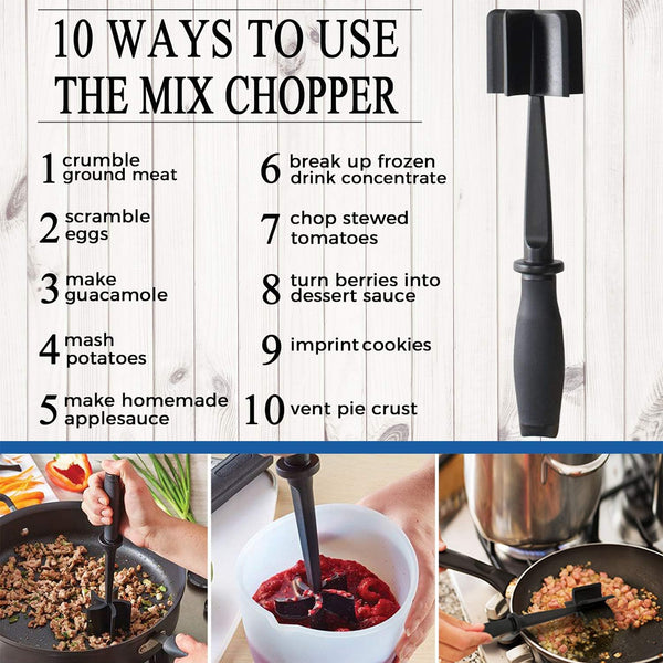 Meat Chopper, 5 Curve Blades Ground Beef Masher, Heat Resistant Meat Masher Tool for Hamburger Meat, Ground Beef, Turkey and More, Nylon Hamburger
