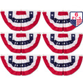 6 PCS 4th of July Decorations Outdoor, 1.5 x 3 FT American Flag Banner, Patriotic Bunting USA Pleated Fan Flags US Half Fan Flag Independence Day