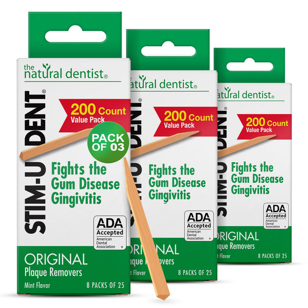 The Natural Dentist Stim-U-Dent Mint Dental Picks, Wooden Toothpicks for Food & Plaque Removal, Travel-Friendly, 24 Packs of 25 (600 Picks) 1
