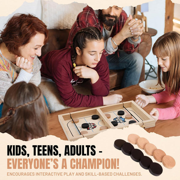 Fast Sling Puck Game - Super Winner Slingshot Puck Board Game - Sling It Shot 2 Player Hockey Table for Kids, Teen and Adults - Christmas Indoor