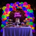 100 Pcs UV Neon Balloons, Neon Glow Party Balloons UV BlackLight Balloons glow in the dark party supplies for Birthday Decorations Wedding Glow