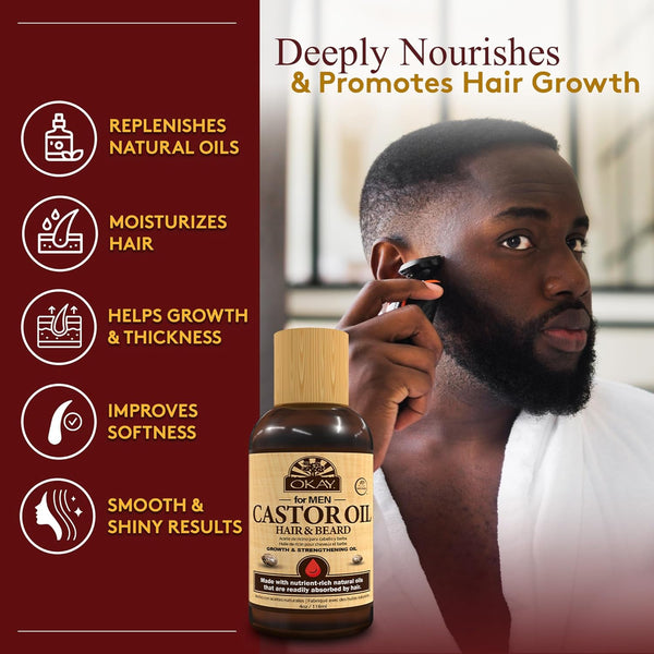 OKAY MEN BEARD HAIR GROWTH OIL 4Oz