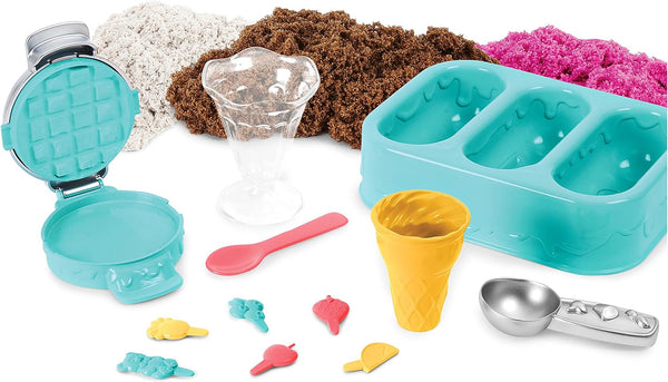 Kinetic Sand Scents Ice Cream Treats, Moldable Sand Sensory Toys, Ages 3+ | Swirl Strawberry, Chocolate & Vanilla Scented Play Sand Ice Cream