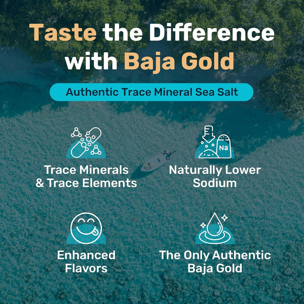 Baja Gold Mineral Sea Salt - Organic Natural Grain Salt for Cooking & Baking | Authentic Baja Salt | Ideal for All Culinary Creations | 1 Lb.