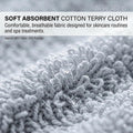 APPEARUS Cotton Terry Cloth Facial Headband 4 Pack White | Absorbent cotton terry with adjustable hook and loop band. Designed for estheticians,