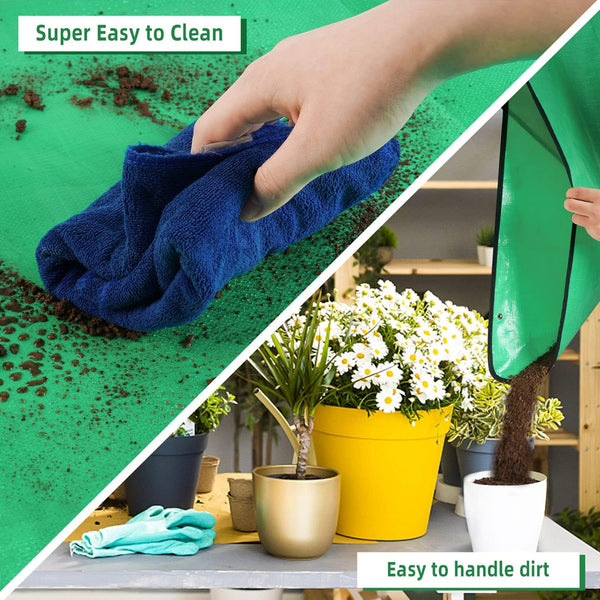 2 PCS 27 "X 27" Repotting Mat for Indoor Plant Transplanting and Mess Control Thickened Waterproof Potting Tray Foldable Succulent Potting Mat