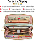 Wallet for Women Clutch Double Zip around Credit Card Holder Leather Women'S Wallet Large Capacity